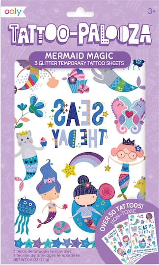 OOLY Tattoo-Palooza Mermaid Magic Temporary Glitter Tattoo Set